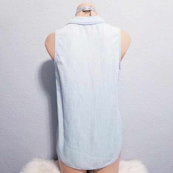 Cloth & Stone chambray blue boho casual shirt top blouse XS - Picture 4 of 6